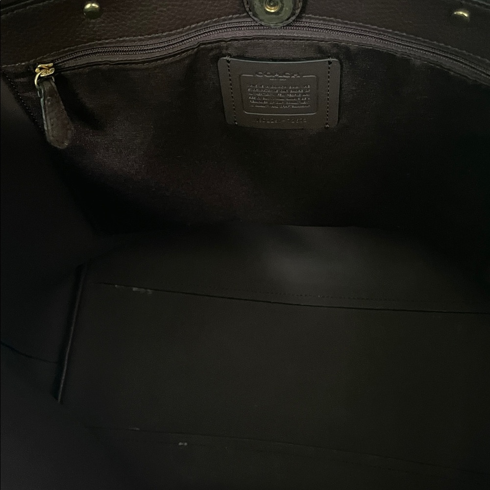 Coach Black Pebbled Leather Tote - Picture 5 of 6